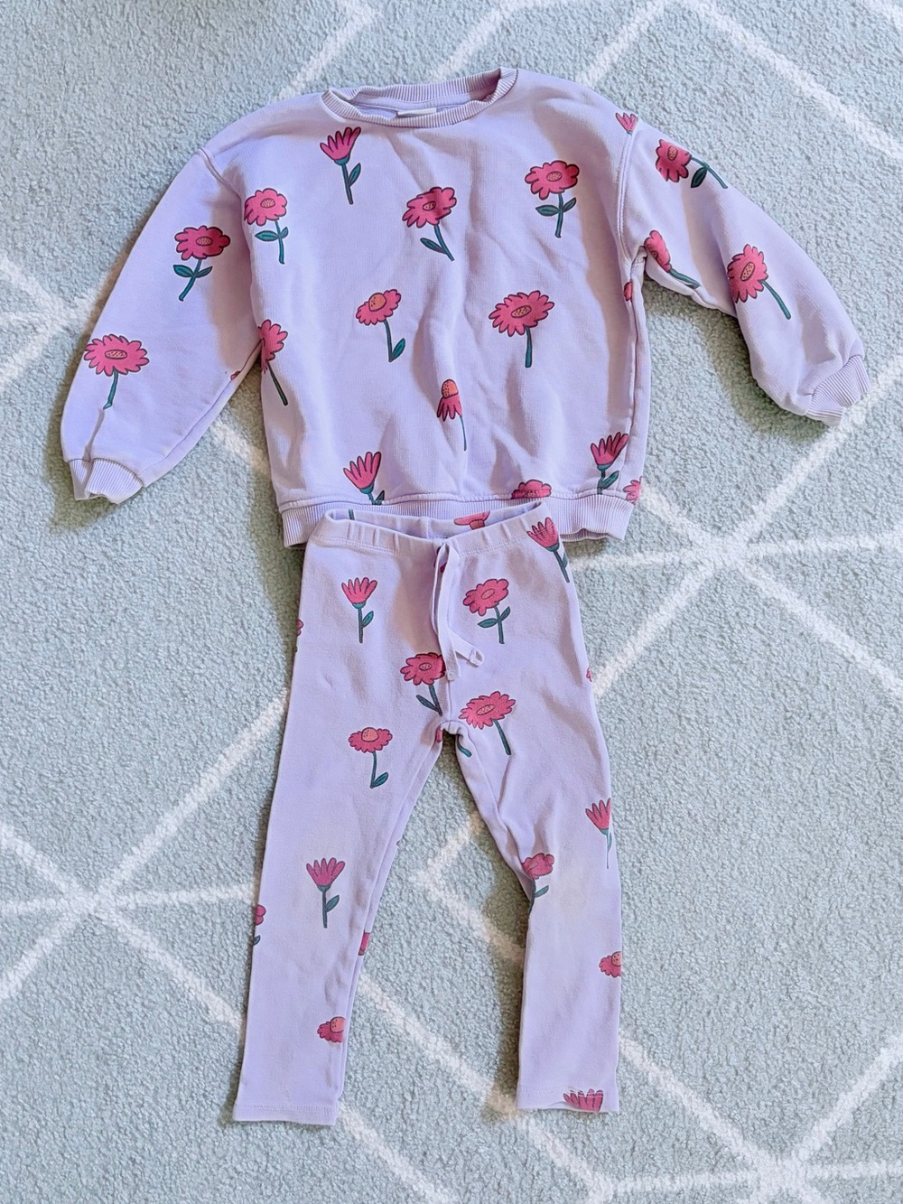 Zara Girls Floral Sweats Set - 3-4T